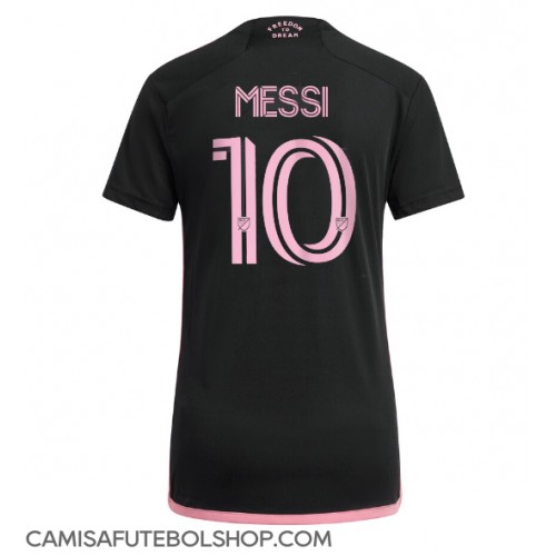 Camisa de time de futebol Inter Miami Lionel Messi #10 Replicas 2º Equipamento Feminina 2024-25 Manga Curta